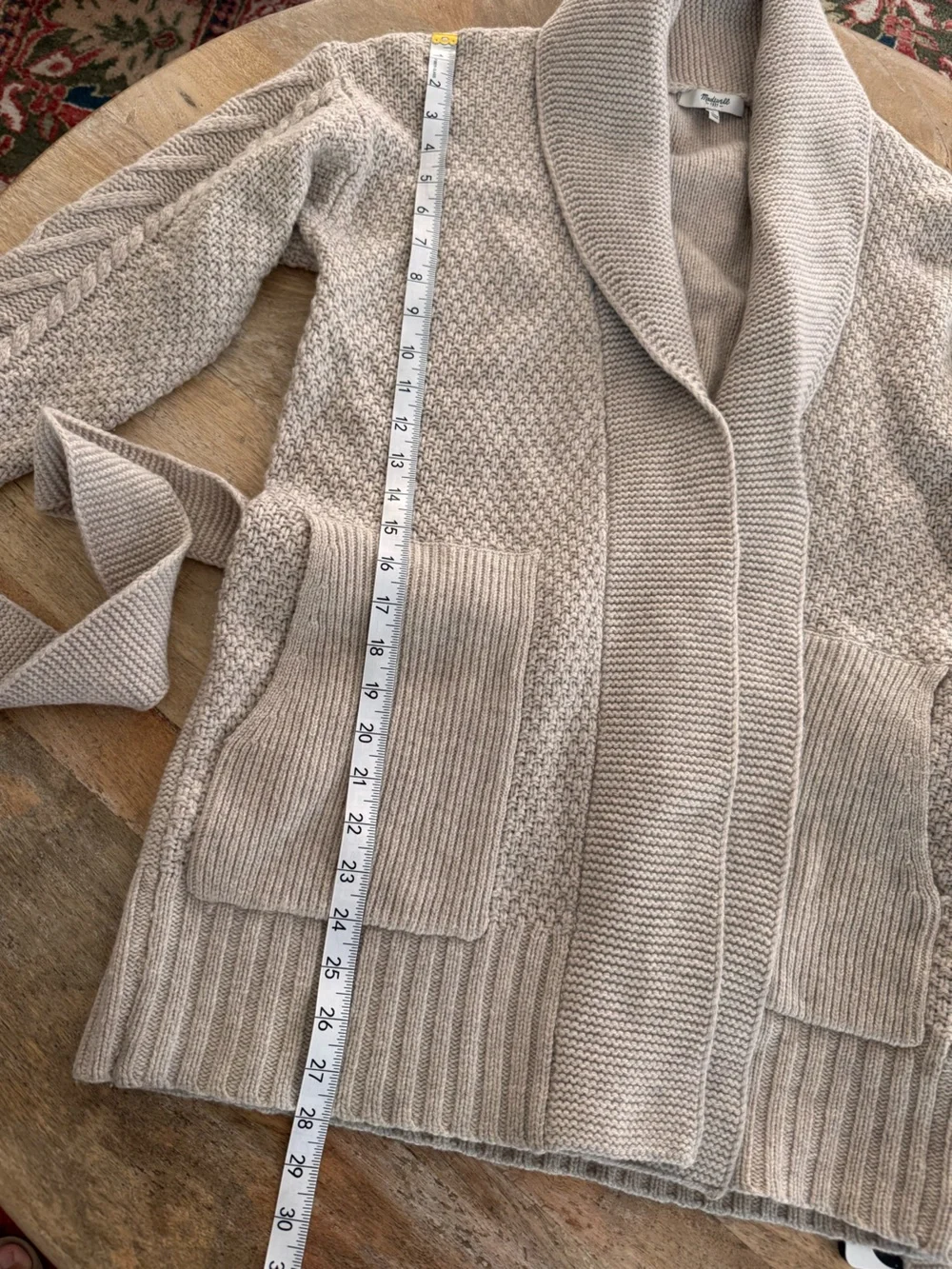 Madewell Shawl Collar Wrap Knit Open Cardigan Sweater Merino Wool